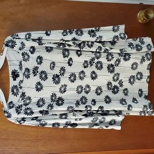 Talbots 3/4 sleeve square neck top 1X